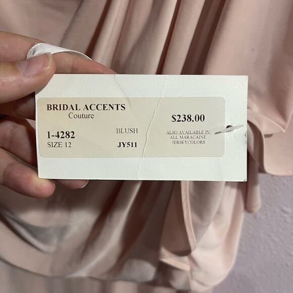 Jenny Yoo Blush Style JY512 Embellished Maxi Dress Sz 12 - Picture 6 of 10